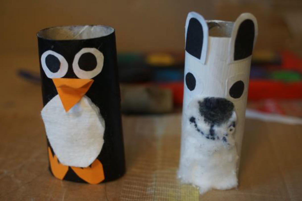 520 Toilet Paper Roll Polar Bear Penguin Craft