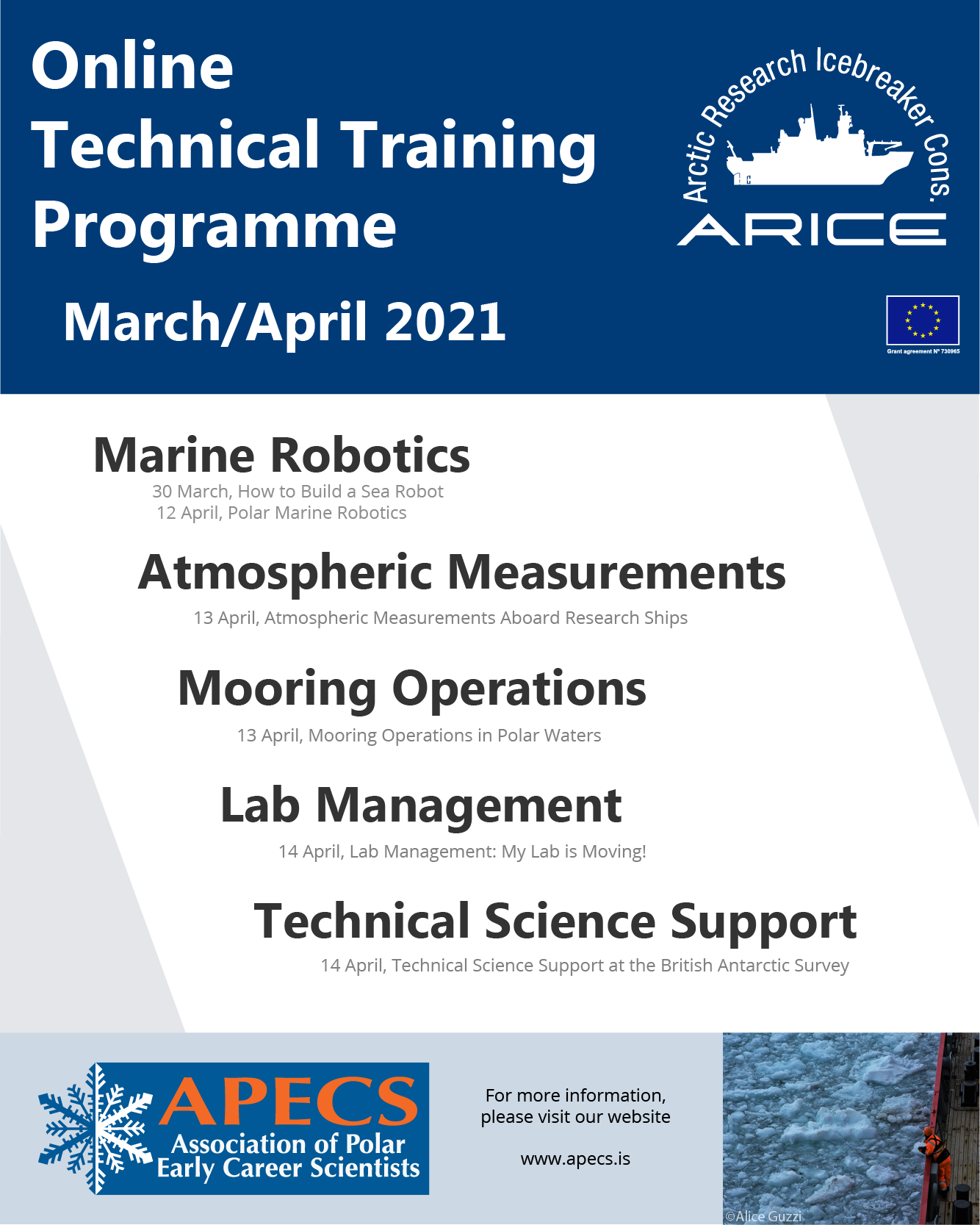 ARICE Technical training online flyer